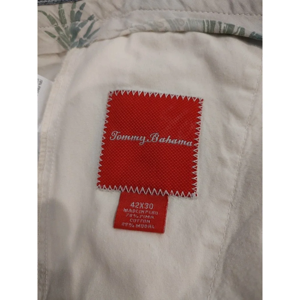 Tommy Bahama men flat front khaki Sand pants sz 42x30 Pima Cotton Modal Casual